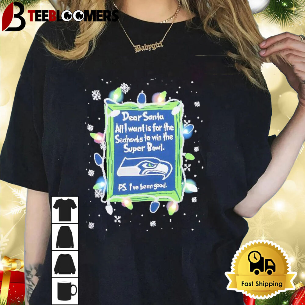 Dear Santa Seattle Seahawks Christmas Lights Shirt 1