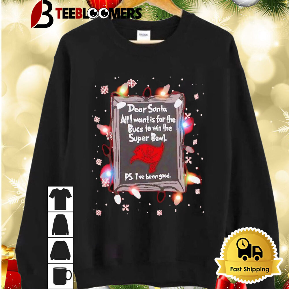 Dear Santa Tampa Bay Buccaneers Christmas Lights Shirt 2