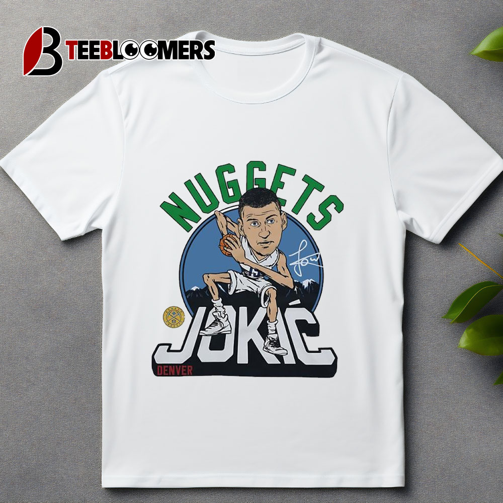 Denver Nuggets Nikola Jokic 2024 City Edition Caricature Signature T Shirt