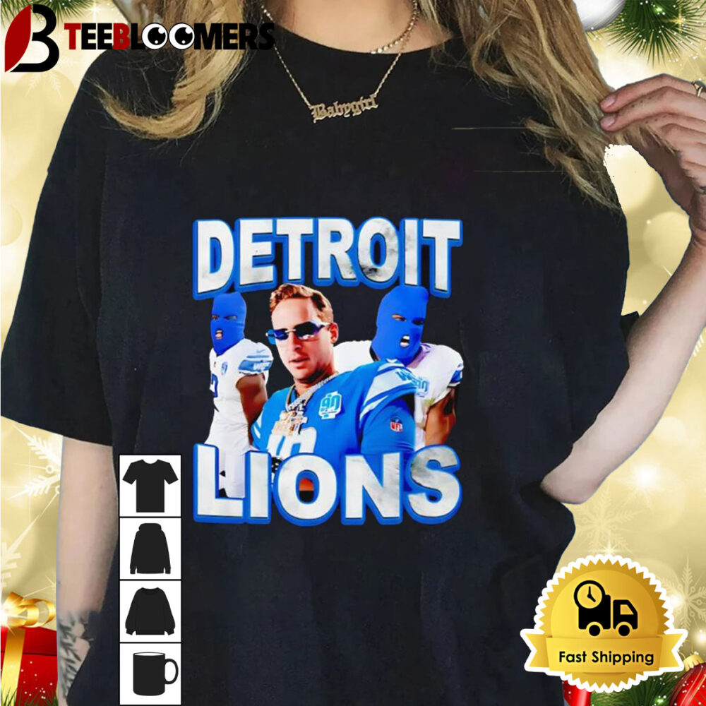 Detroit Lions Jared Goff Blue Ski Mask Shirt 1