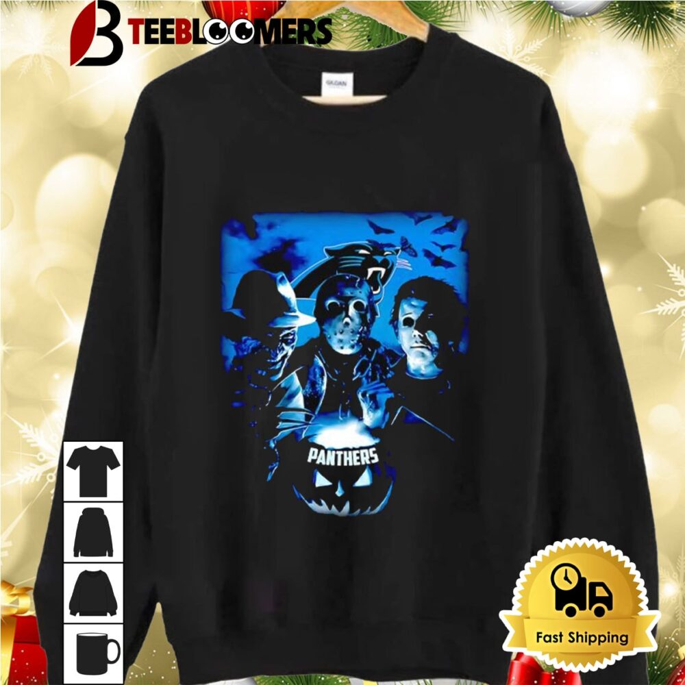 Freddy Krueger Michael Myers Jason Voorhees Carolina Panthers Spooky Night Shirt 2