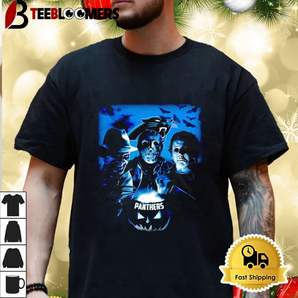 Freddy Krueger Michael Myers Jason Voorhees Carolina Panthers Spooky Night Shirt 3