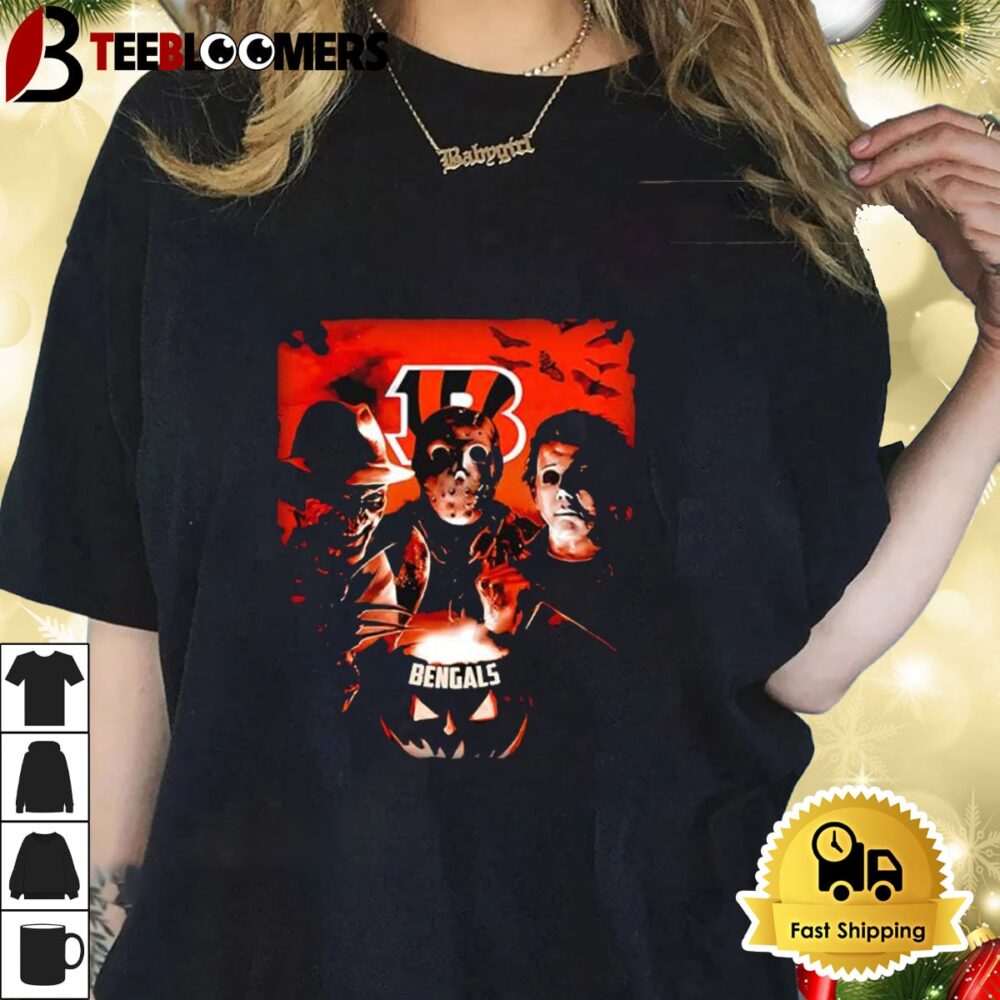 Freddy Krueger Michael Myers Jason Voorhees Cincinnati Bengals Spooky Night Shirt 1