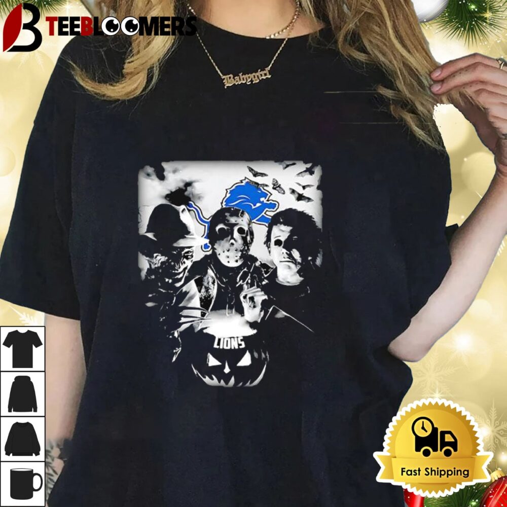 Freddy Krueger Michael Myers Jason Voorhees Detroit Lions Spooky Night Shirt 1