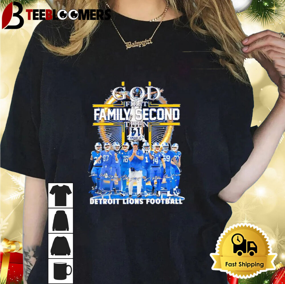 God First Family Second Then Detroit Lions Football St Brown Headstand Shirt 1