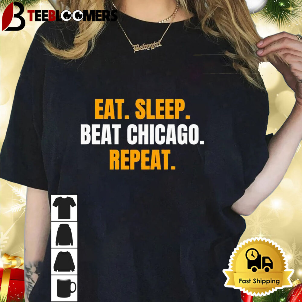 Green Bay Packers Eat Sleep Beat Chicago Repeat Shirt 1