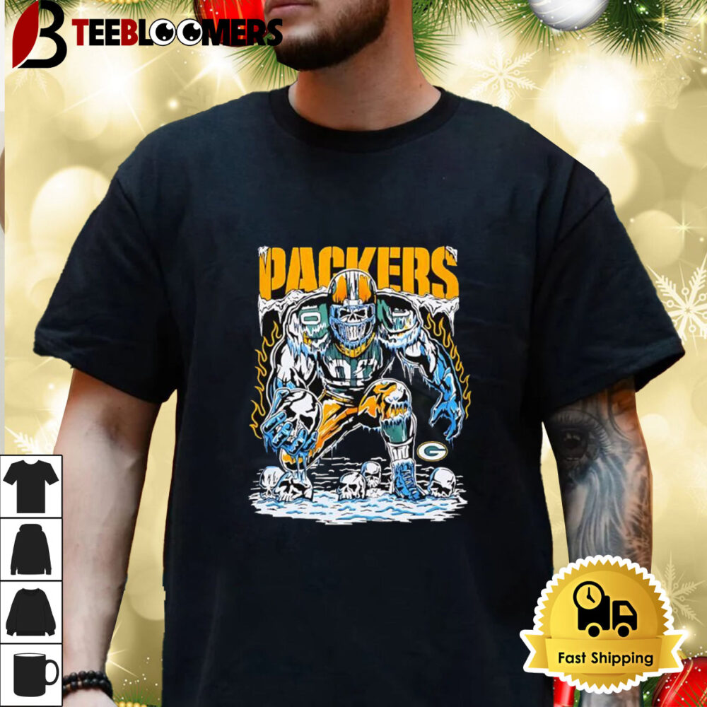 Green Bay Packers Football Snow Player Skeleton Shirt 3