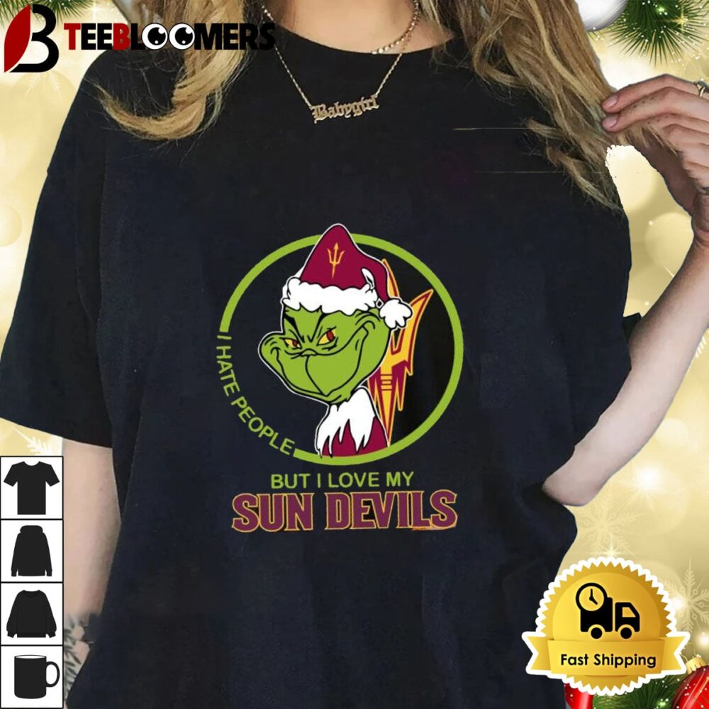 Grinch I Hate People But I Love My Arizona State Sun Devils Shirt 1