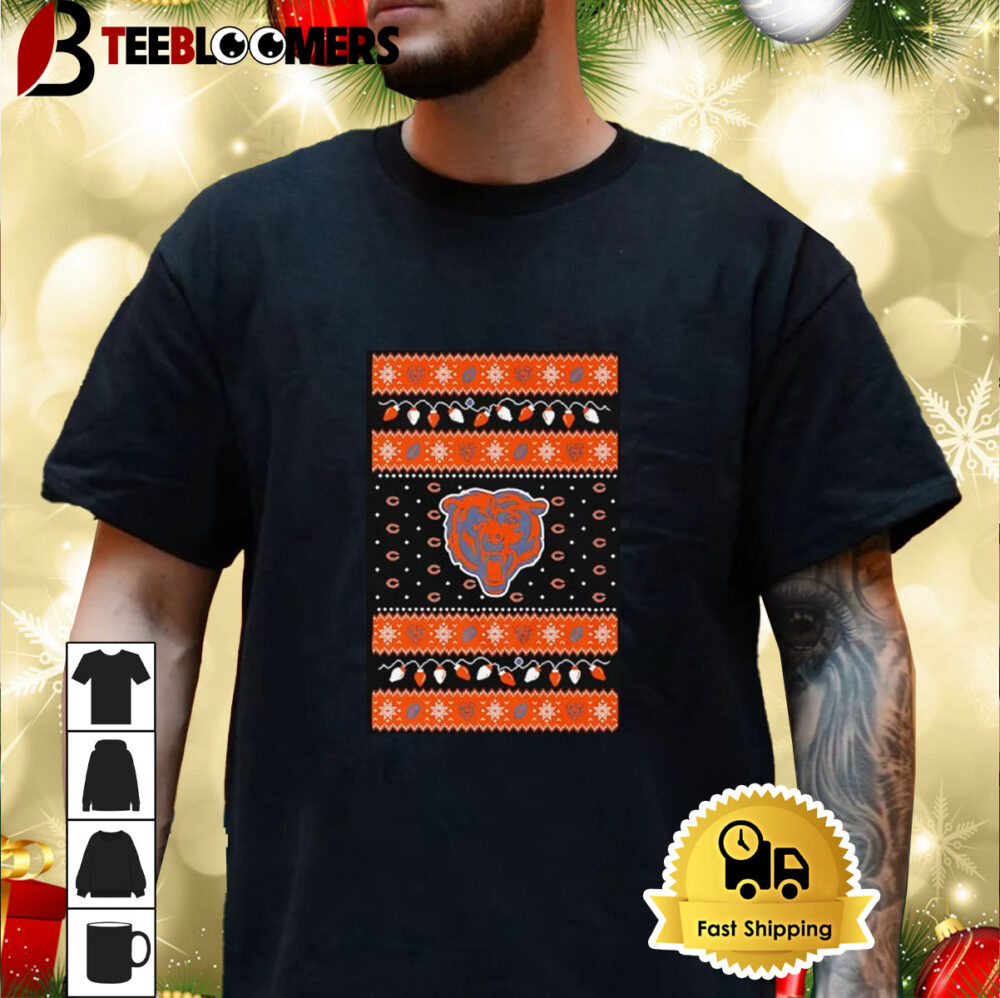 Holiday Lights Chicago Bears Ugly Christmas Shirt 3