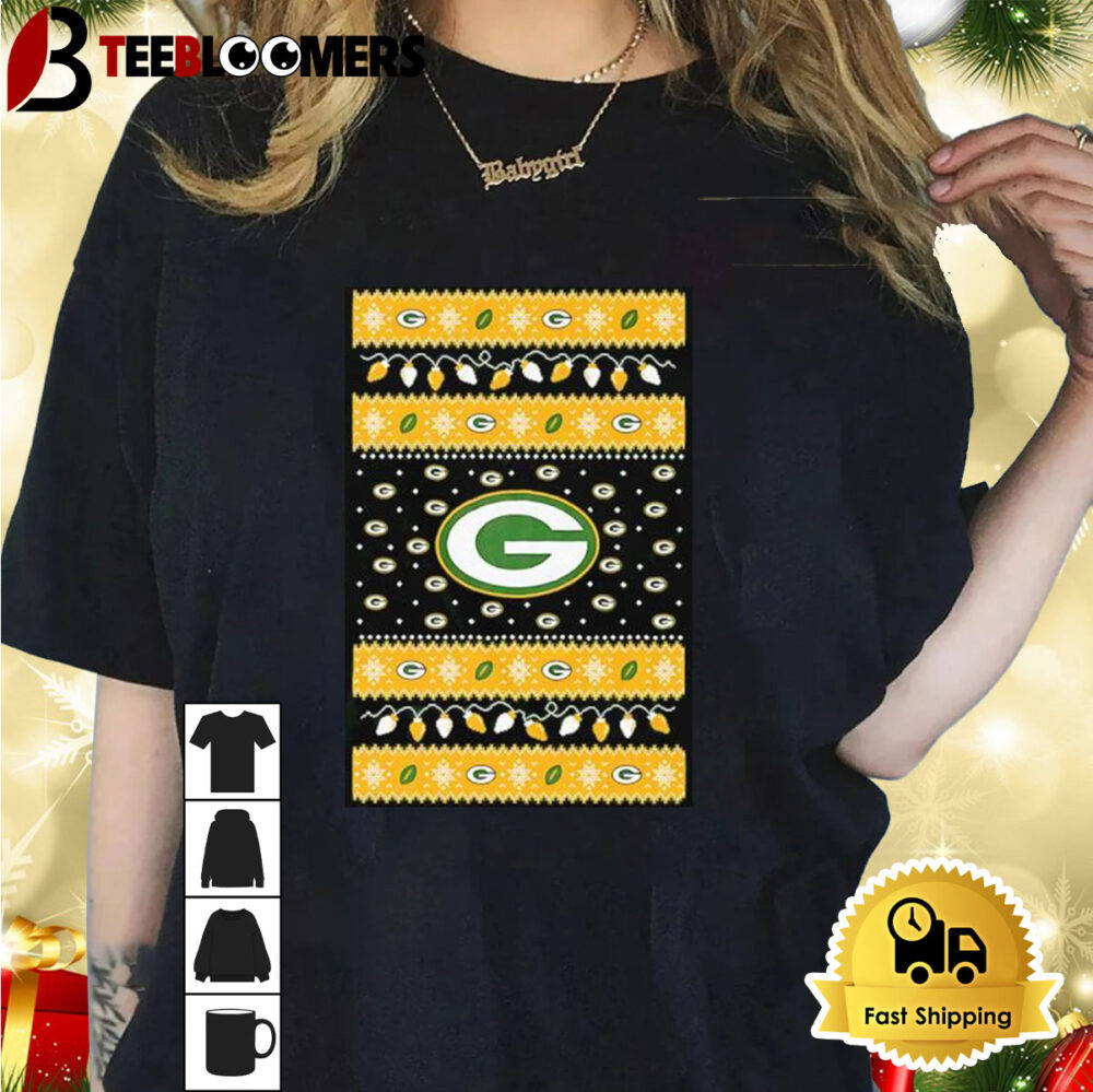 Holiday Lights Green Bay Packers Ugly Christmas Shirt 1