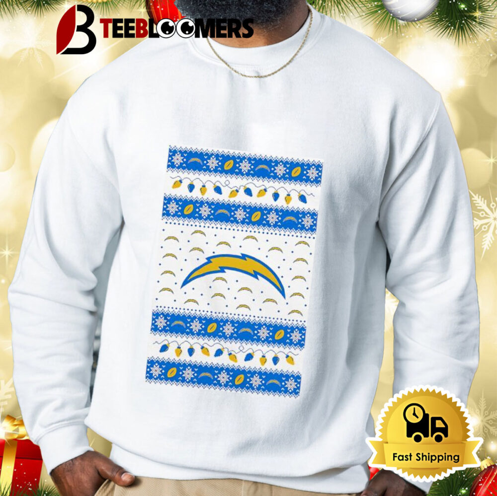 Holiday Lights Los Angeles Chargers Ugly Christmas Shirt 2