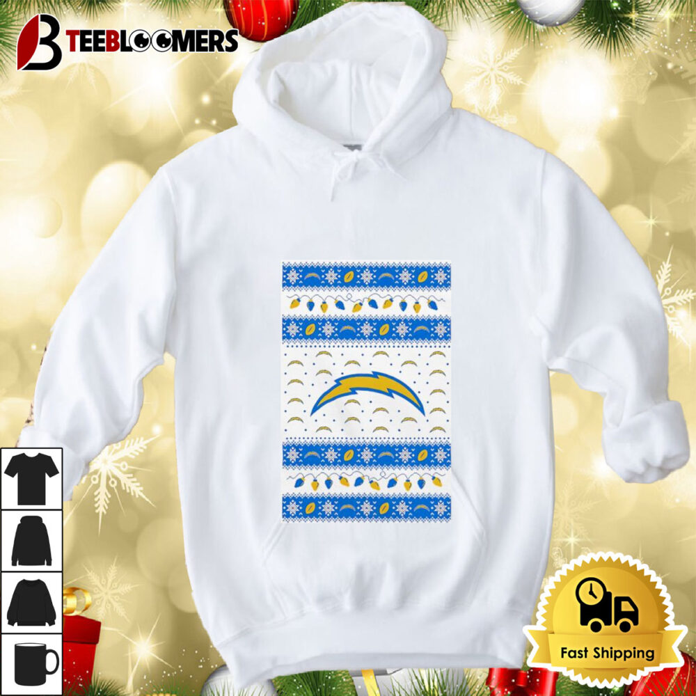 Holiday Lights Los Angeles Chargers Ugly Christmas Shirt 4