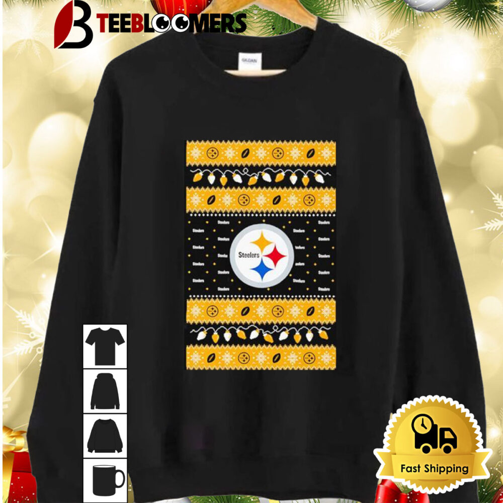 Holiday Lights Pittsburgh Steelers Ugly Christmas Shirt 2