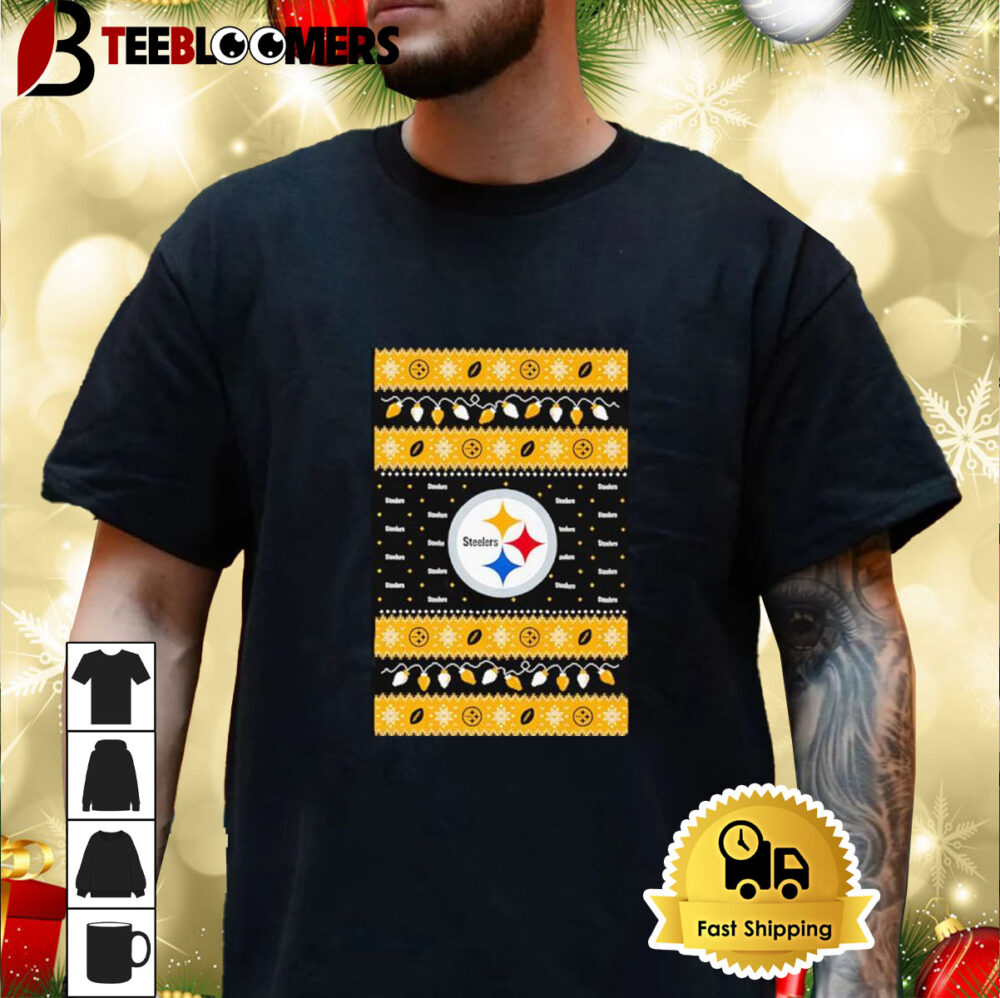 Holiday Lights Pittsburgh Steelers Ugly Christmas Shirt 3