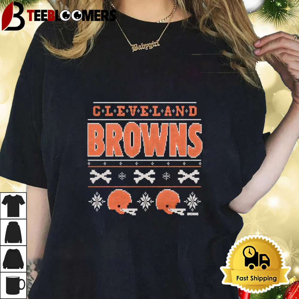 Holiday Season Cleveland Browns Merry Christmas 2024 Ugly Shirt 1