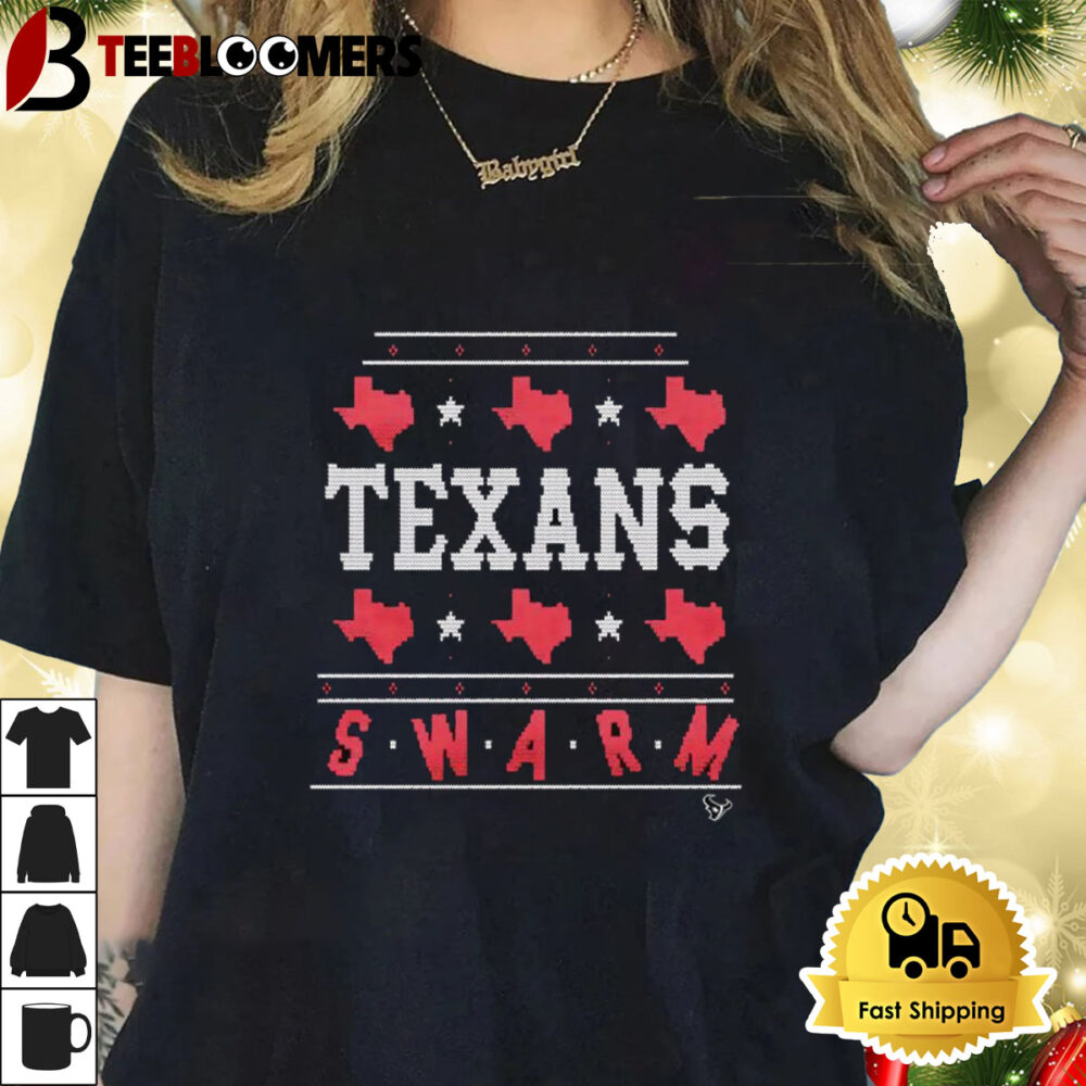 Holiday Season Houston Texans Swarm 2024 Ugly Shirt 1