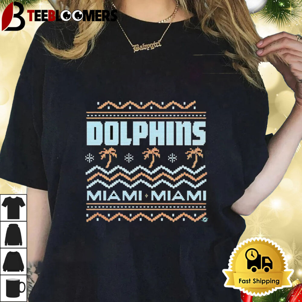 Holiday Season Miami Dolphins Merry Christmas 2024 Ugly Shirt 1