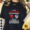 I'm A Bulldog On Saturdays And A Cowboy On Sundays Helmet Shirt 1