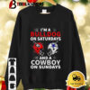 I'm A Bulldog On Saturdays And A Cowboy On Sundays Helmet Shirt 2