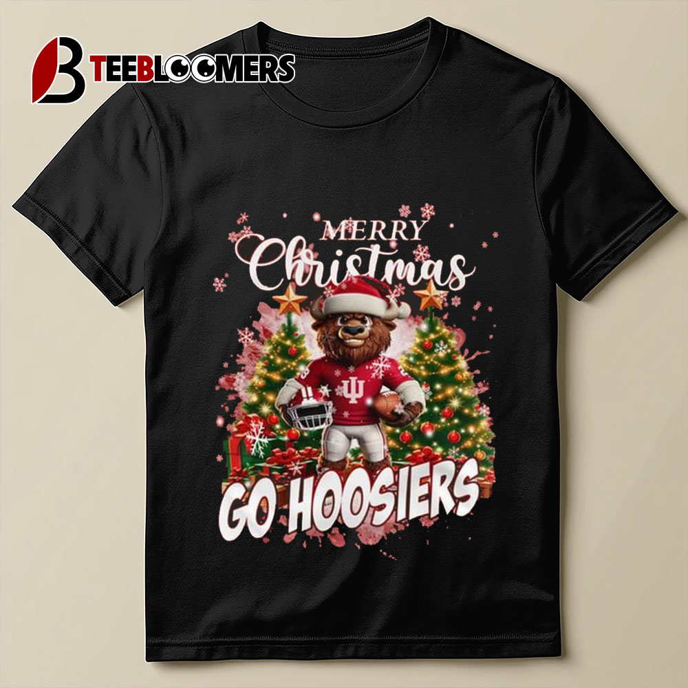 Indiana Hoosiers Merry Christmas And Happy Hoosiers Year Mascot 2024 T Shirt