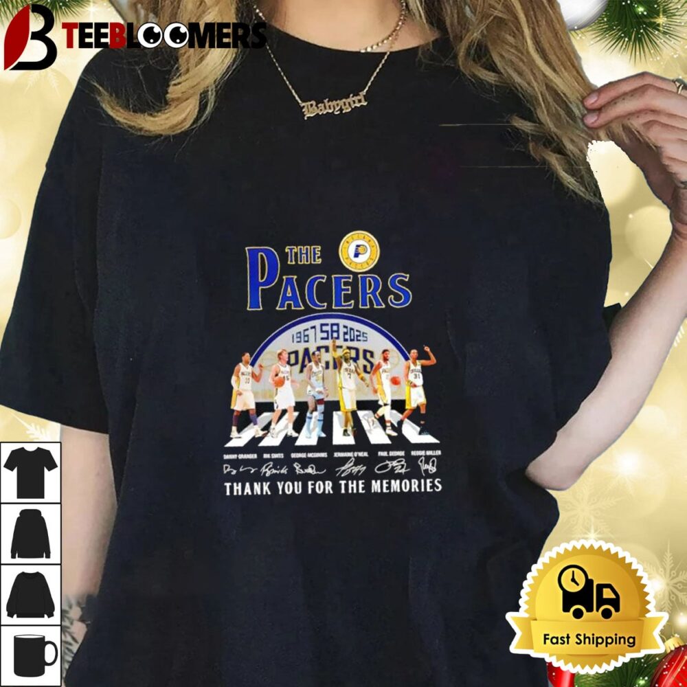 Indiana Pacers 58th 1967 2025 Thank You For The Memories Abbey Road Shirt 1