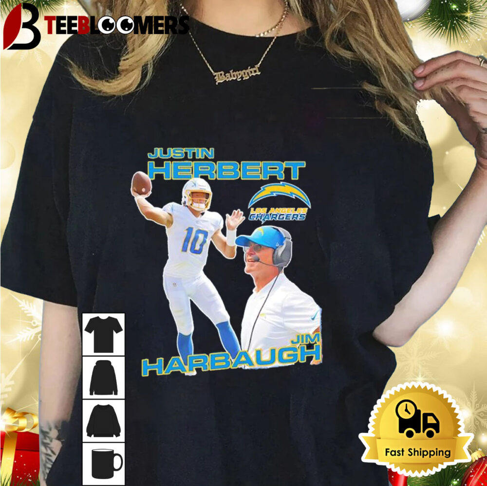 Justin Herbert Jim Harbaugh Los Angeles Chargers Shirt 1