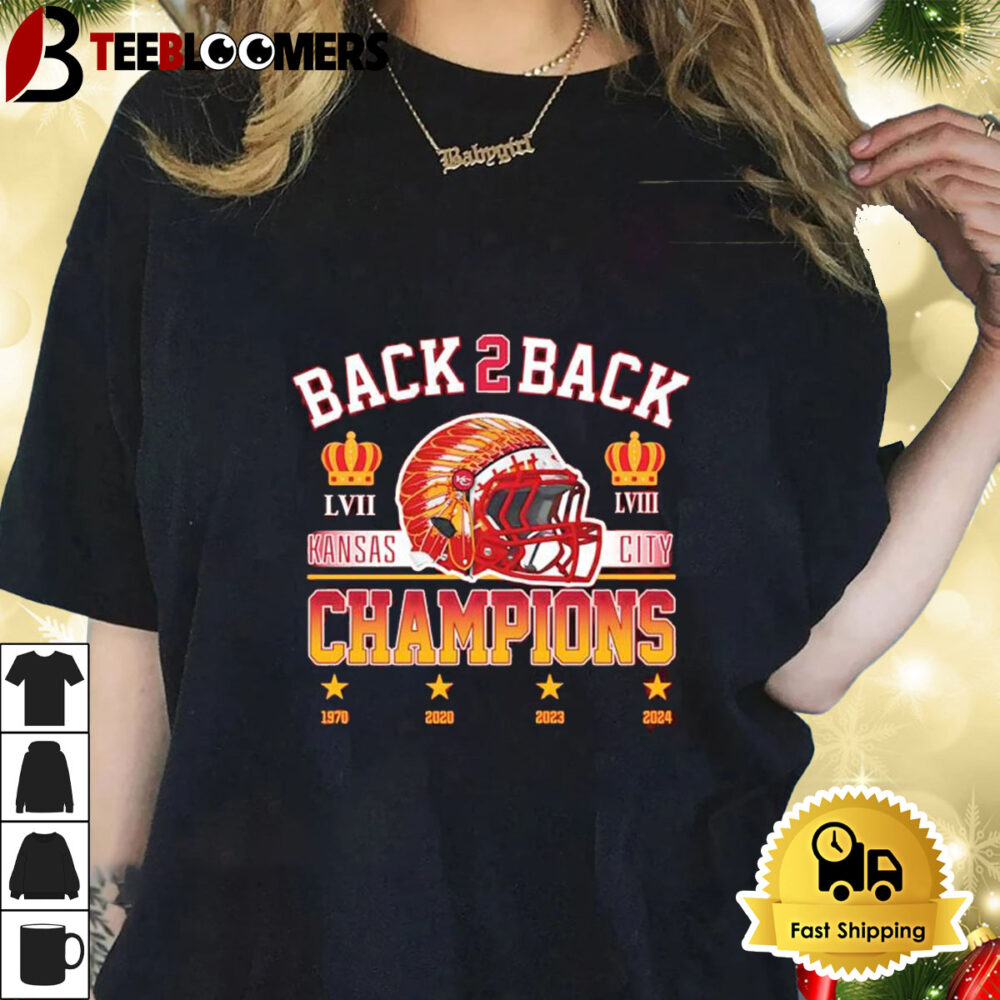 Kansas City Chiefs Back 2 Back Champions 1970 2020 2023 2024 Shirt 1 1