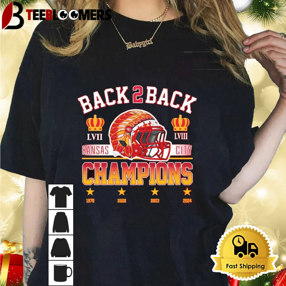 Kansas City Chiefs Back 2 Back Champions 1970 2020 2023 2024 Shirt 1