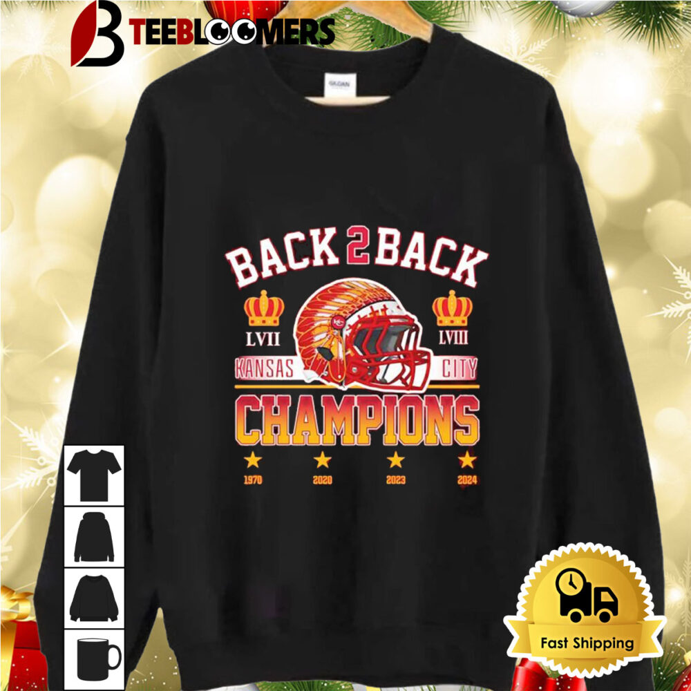 Kansas City Chiefs Back 2 Back Champions 1970 2020 2023 2024 Shirt 2 1