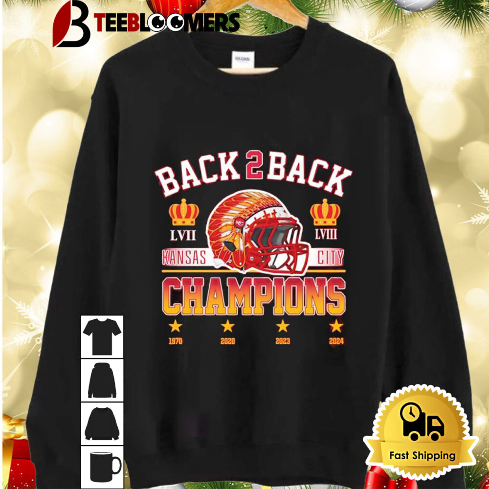 Kansas City Chiefs Back 2 Back Champions 1970 2020 2023 2024 Shirt 2