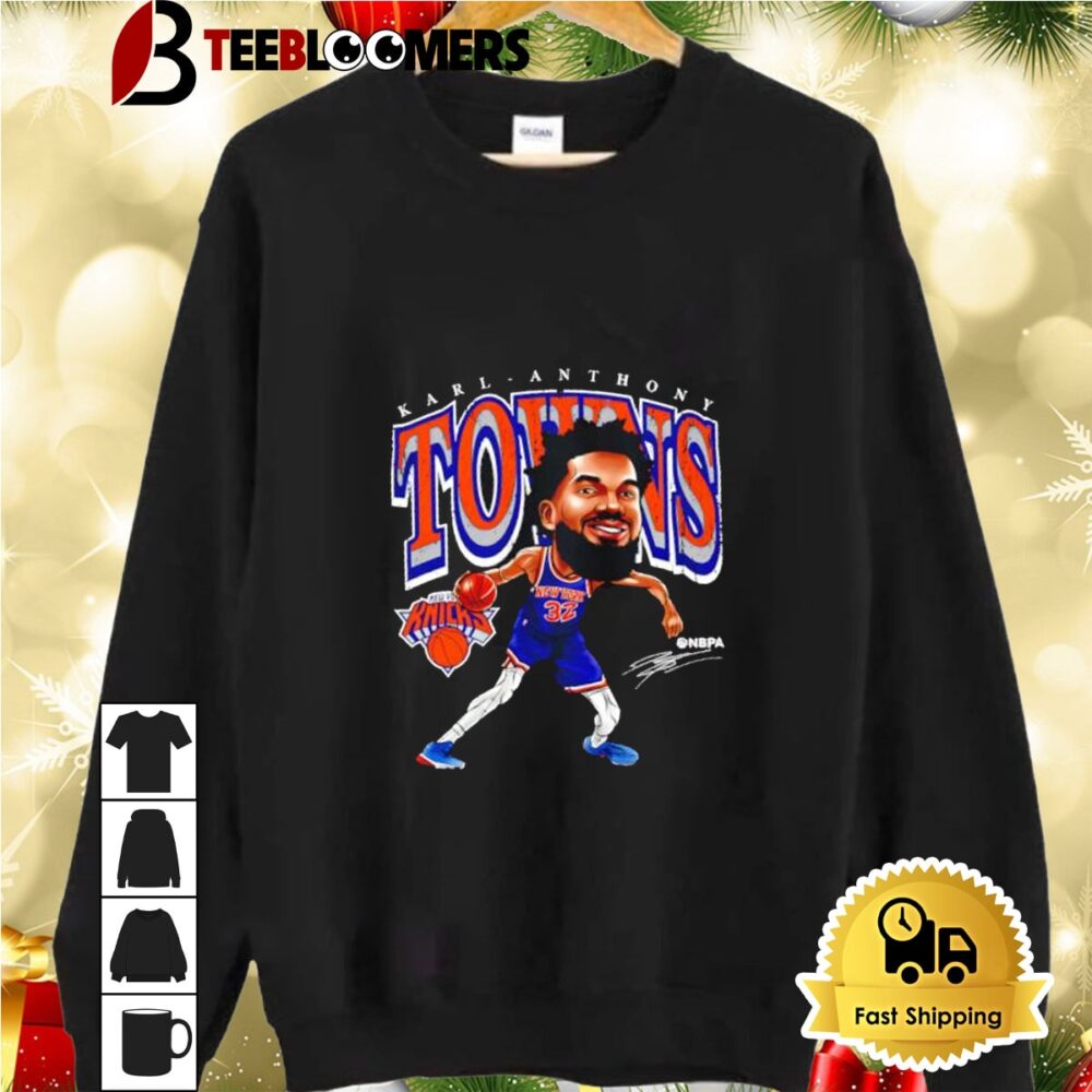 Karl Anthony Towns New York Knicks Cartoon Signature Shirt 2