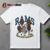 Los Angeles Rams Super Bowl Iv Champs Player Caricatures Signatures Graphic T Shirt