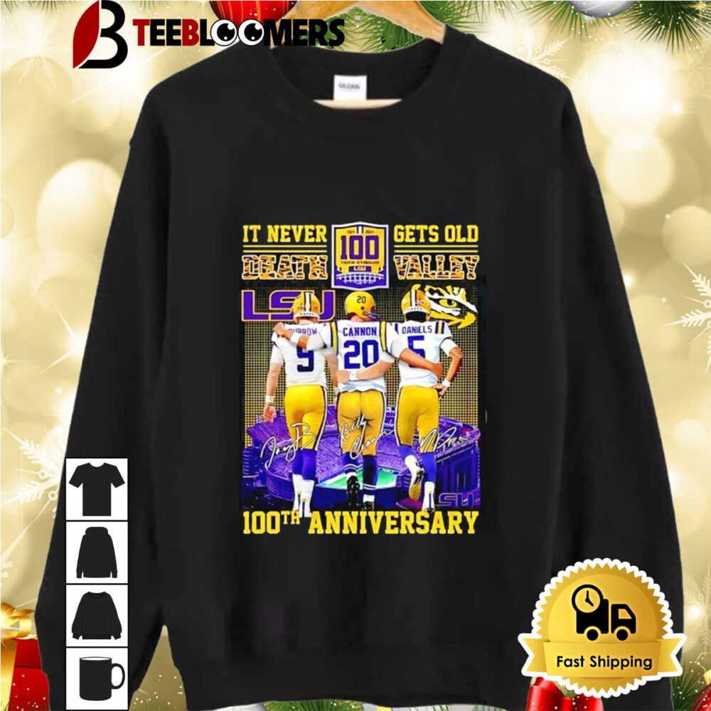 Lsu Tigers It Never Gets Old Death Valley 100 Anniversary Signatures Shirt 2