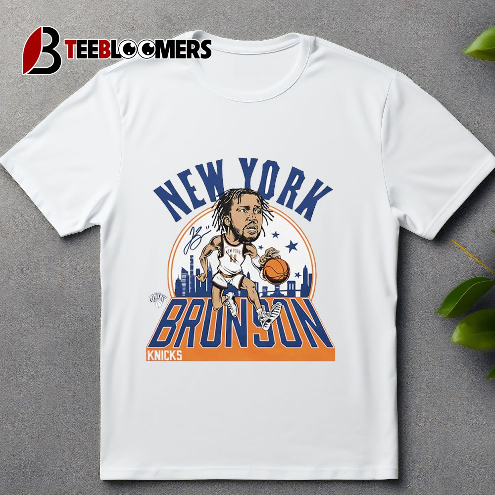 New York Knicks Jalen Brunson 2024 City Edition Caricature Signature T Shirt