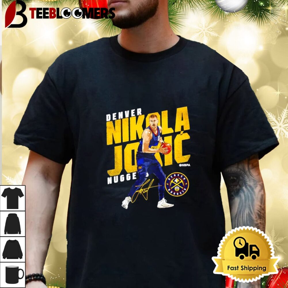 Nikola Jokic Denver Nuggets Slant Signature Shirt 3