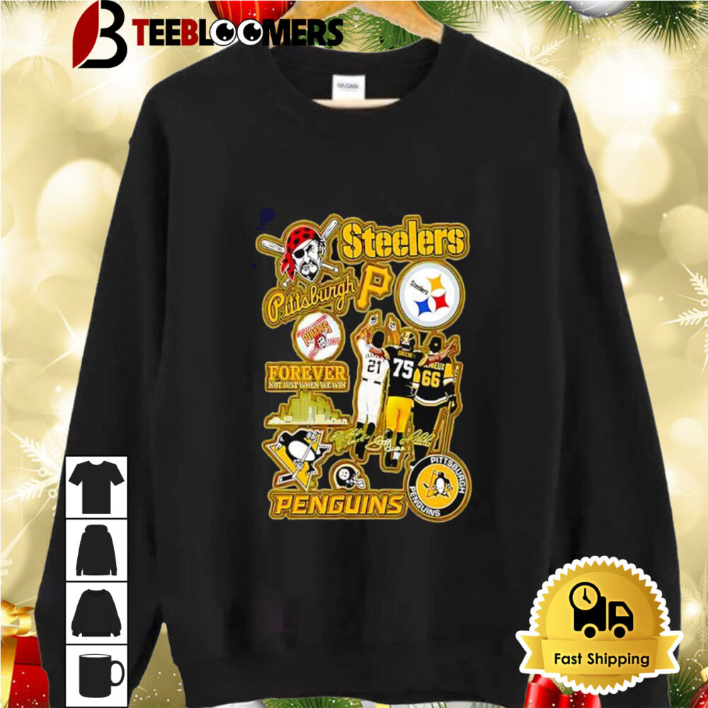 Pittsburgh Steelers Forever Not Just When We Win Pittsburgh Penguins Back Side Shirt 2