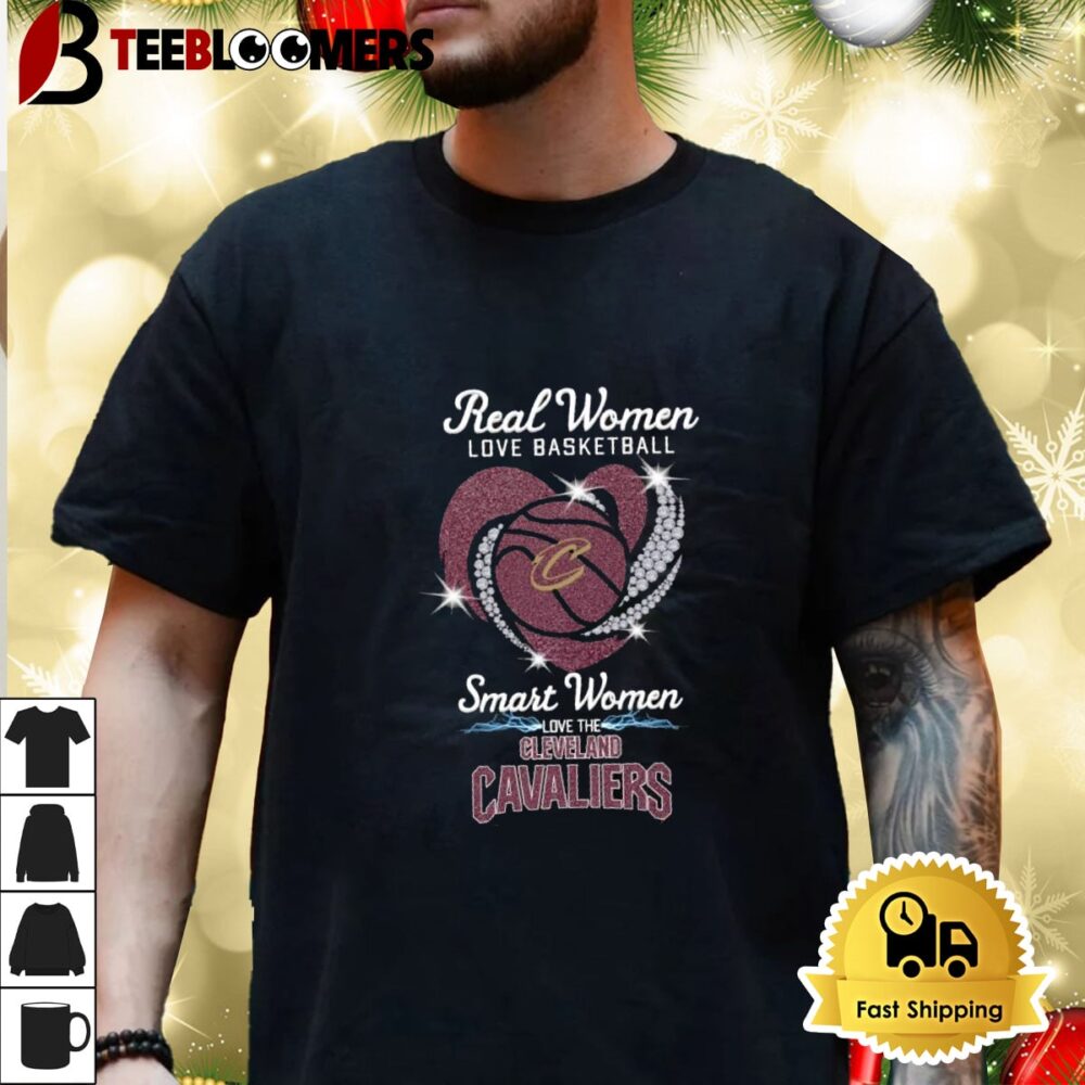 Real Women Love Basketball Smart Women Love The Cleveland Cavaliers Shirt 3