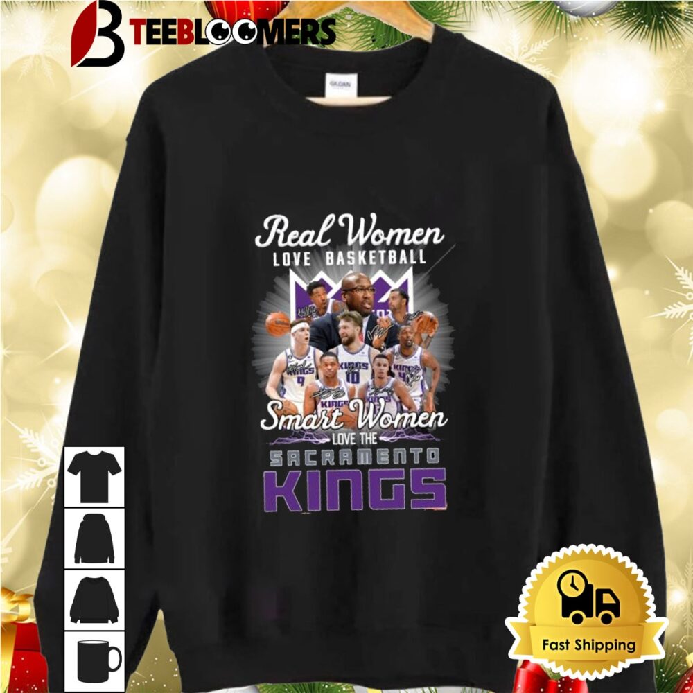 Real Women Love Basketball Smart Women Love The Sacramento Kings Shirt 2