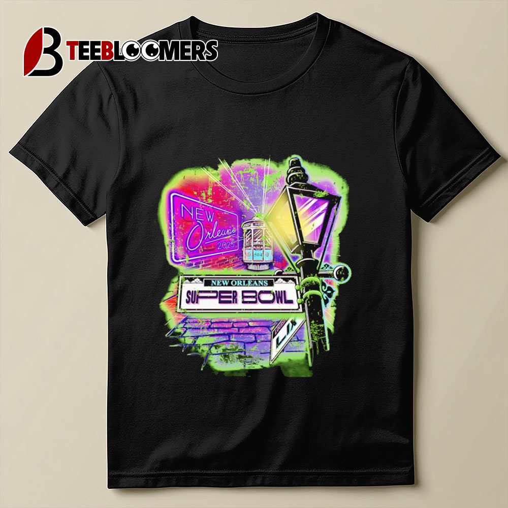 Super Bowl Lix New Orleans 2025 Neon T Shirt