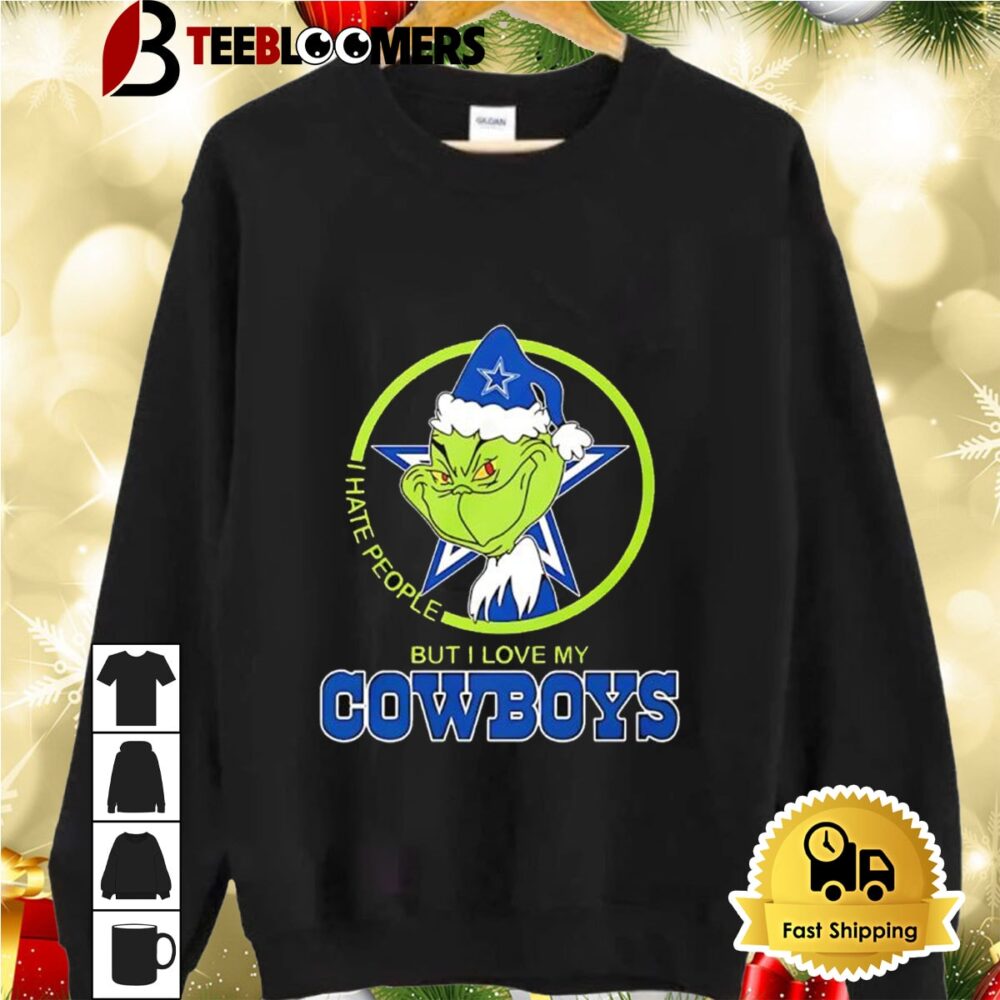 The Grinch I Hate People But I Love My Dallas Cowboys 2024 Shirt 2