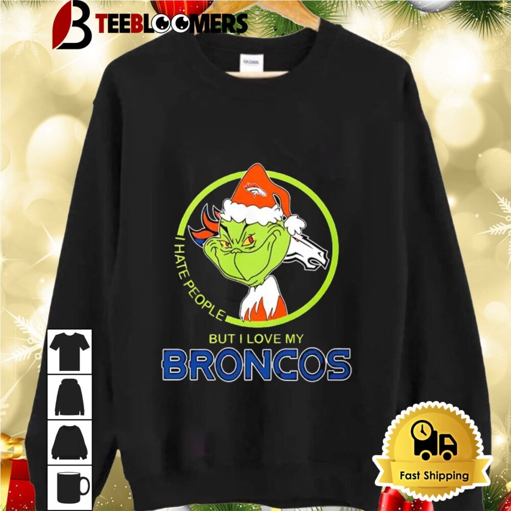 The Grinch I Hate People But I Love My Denver Broncos 2024 Shirt 2