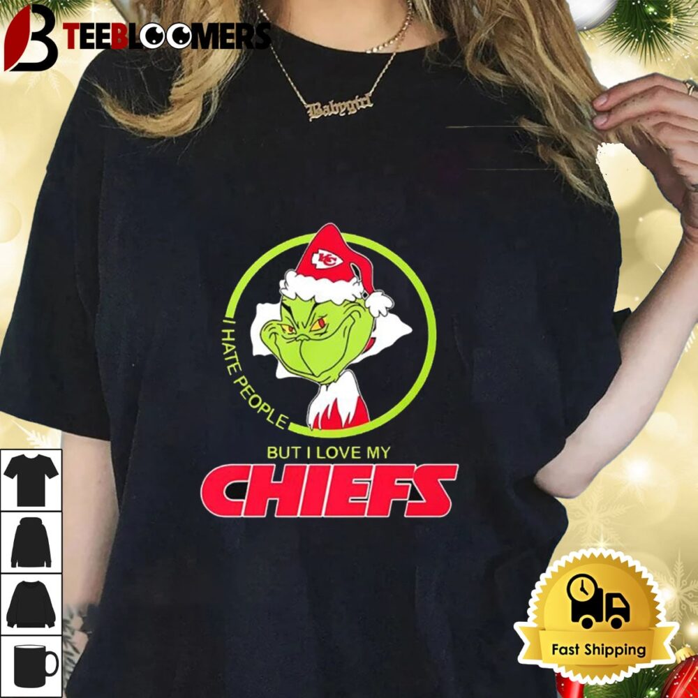 The Grinch I Hate People But I Love My Kansas City Chiefs 2024 Shirt 1