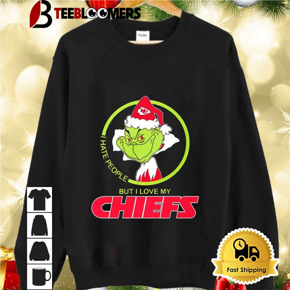 The Grinch I Hate People But I Love My Kansas City Chiefs 2024 Shirt 2