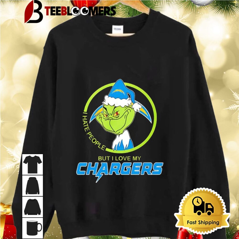 The Grinch I Hate People But I Love My Los Angeles Chargers 2024 Shirt 2