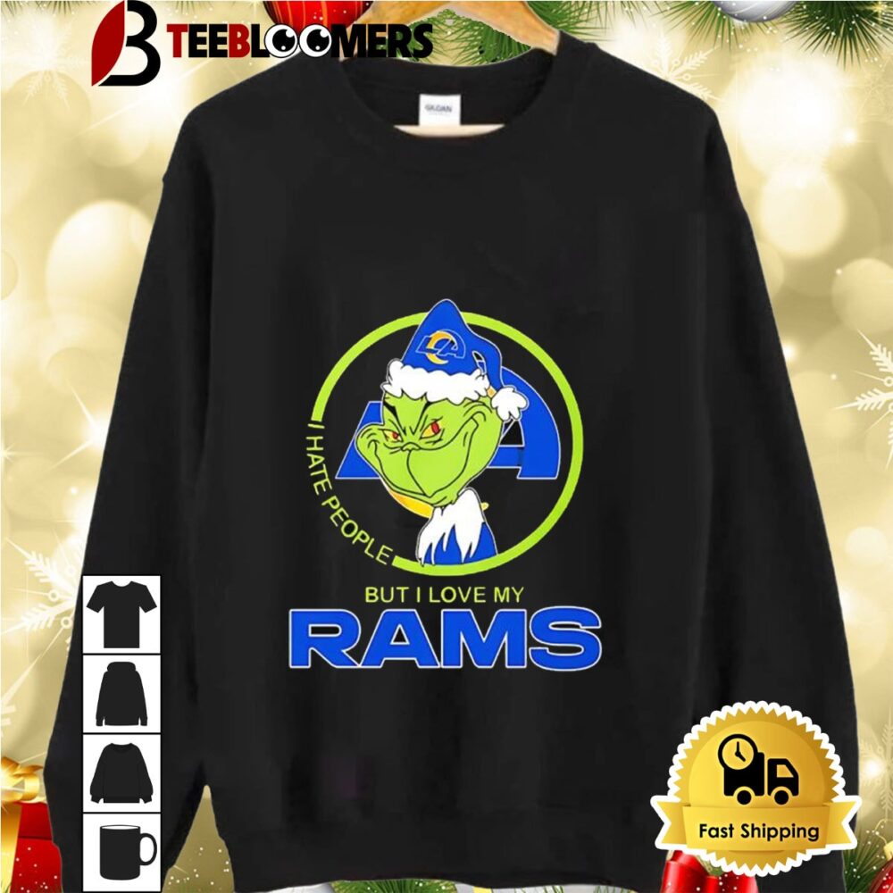 The Grinch I Hate People But I Love My Los Angeles Rams 2024 Shirt 2