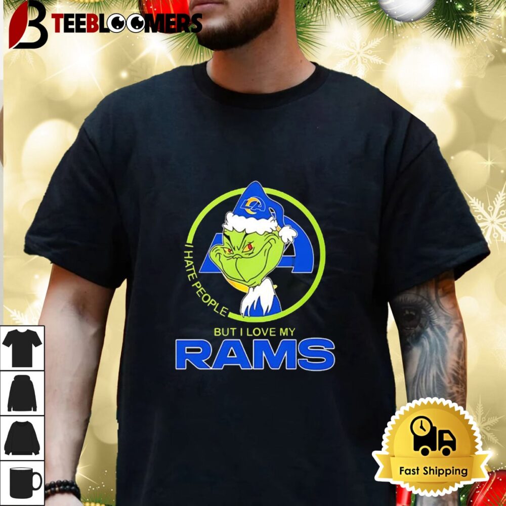 The Grinch I Hate People But I Love My Los Angeles Rams 2024 Shirt 3