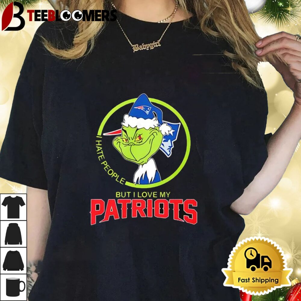 The Grinch I Hate People But I Love My New England Patriots 2024 Shirt 1