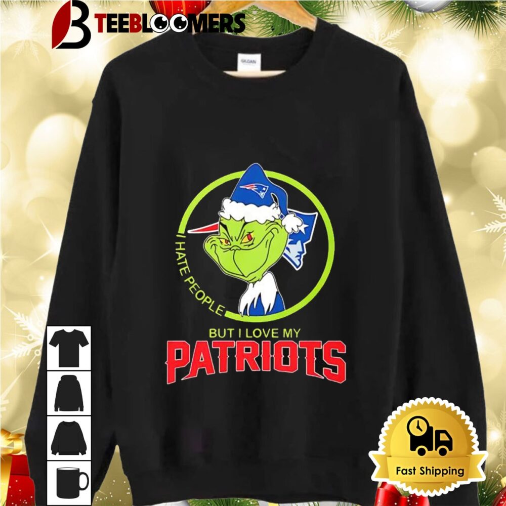 The Grinch I Hate People But I Love My New England Patriots 2024 Shirt 2