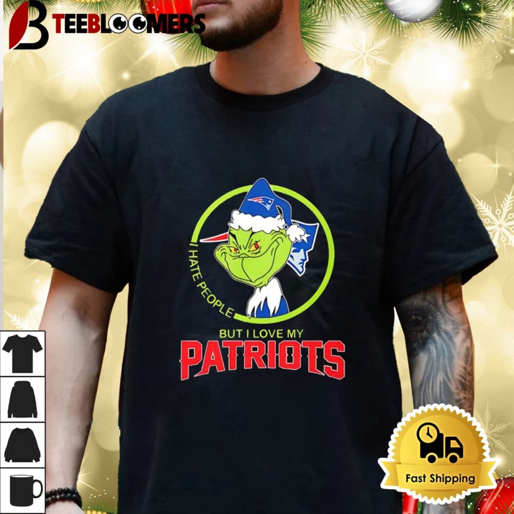 The Grinch I Hate People But I Love My New England Patriots 2024 Shirt 3