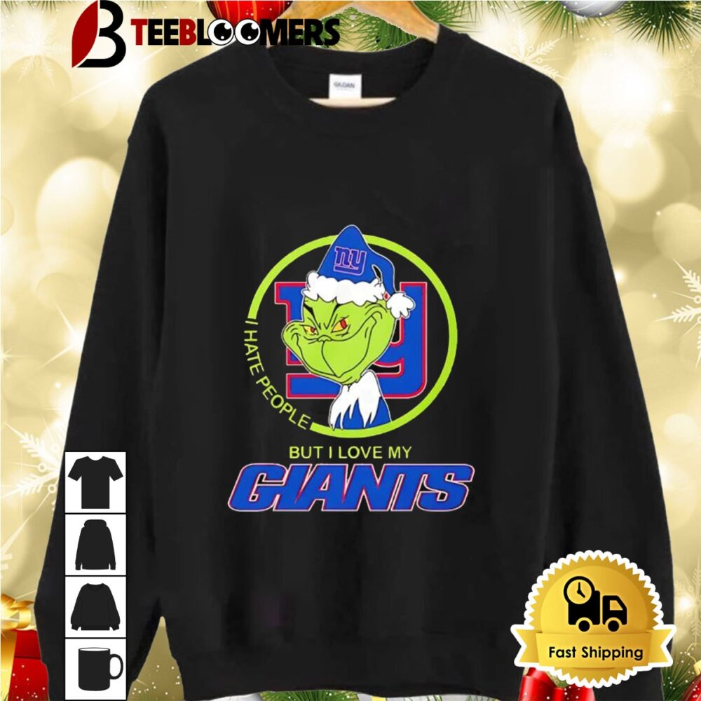 The Grinch I Hate People But I Love My New York Giants 2024 Shirt 2